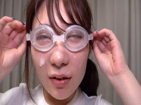 ゴーグル装着し、チ●ポからザーメン出るところ見ながら顔射される　サンプル画像10